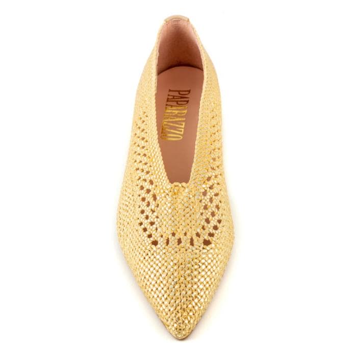 zapato rafia dorado , calzado señora zapatería Valladolid