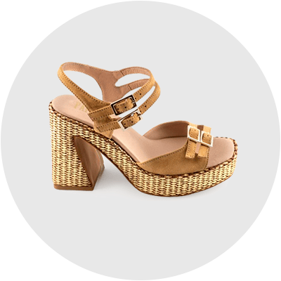 calzado mujer sandalia tacón dorado, Paparazzo tienda online zapatos