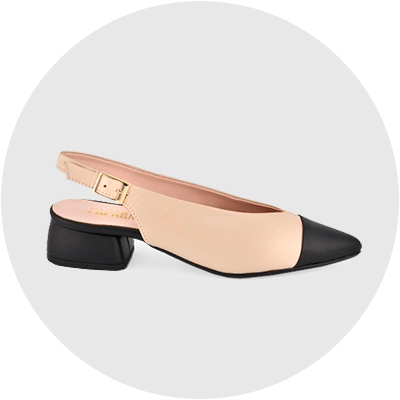 zapateria valladolid, zapato destalonado bicolor beige y negro